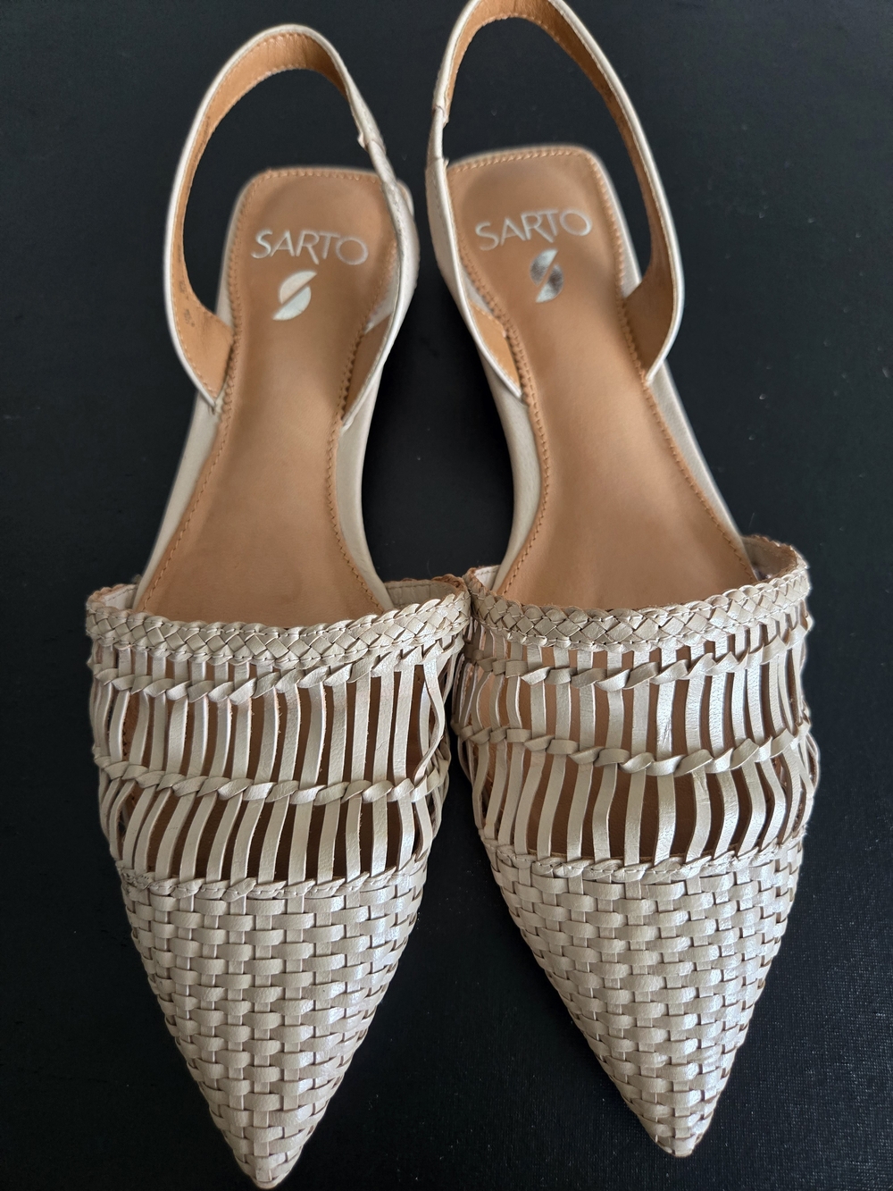 SARTO Franco Sarto Graydon Woven Leather Slingback Flats 9.5
